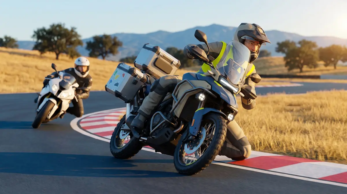 Concept art of ADV Dave riding the Summit 1300 ADV