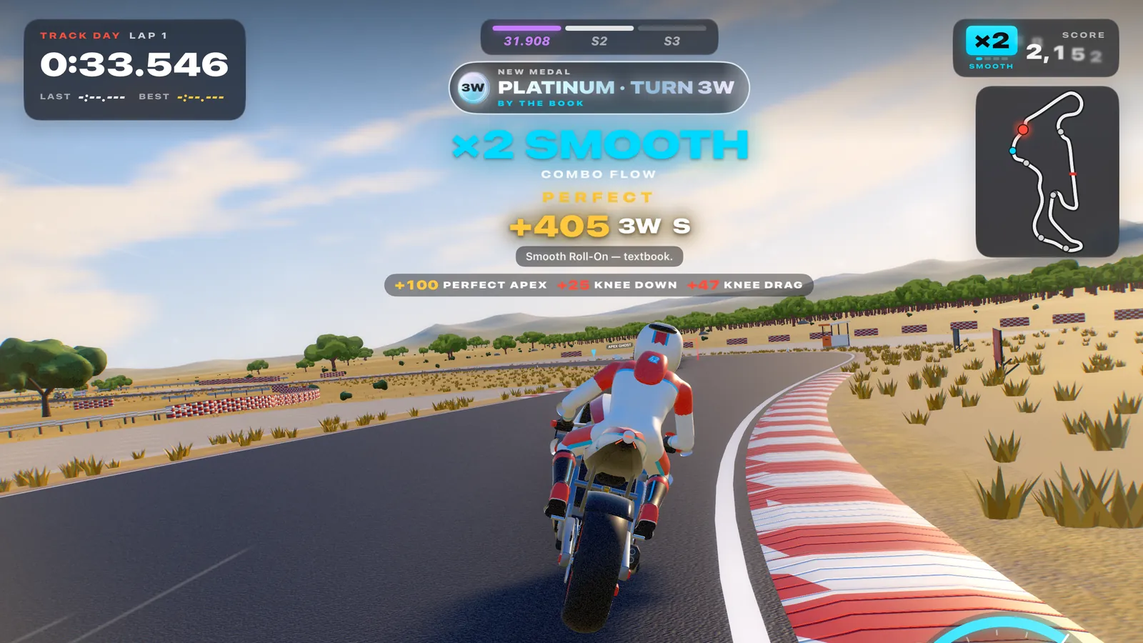 Knee Down screenshot: Flow combos