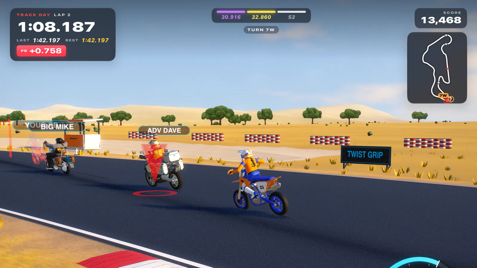 Knee Down screenshot: Track Day