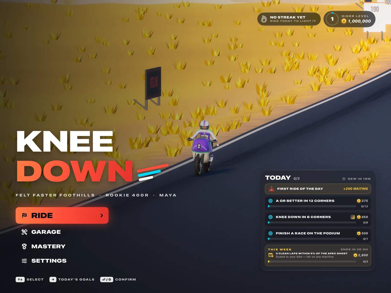 Knee Down screenshot: Title screen