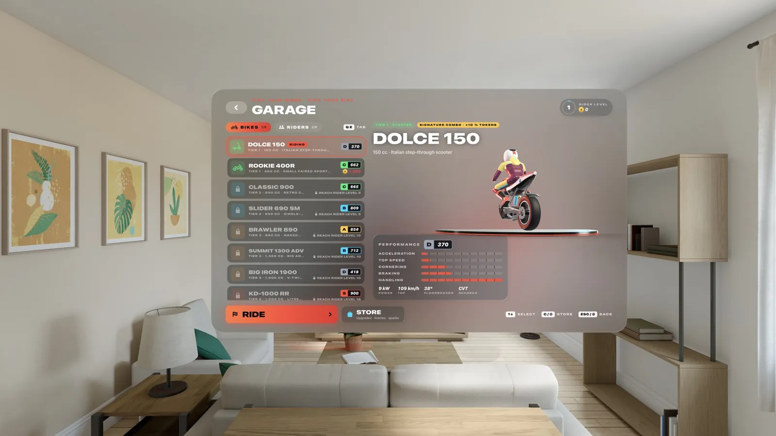 The garage window floating in a room on Apple Vision Pro