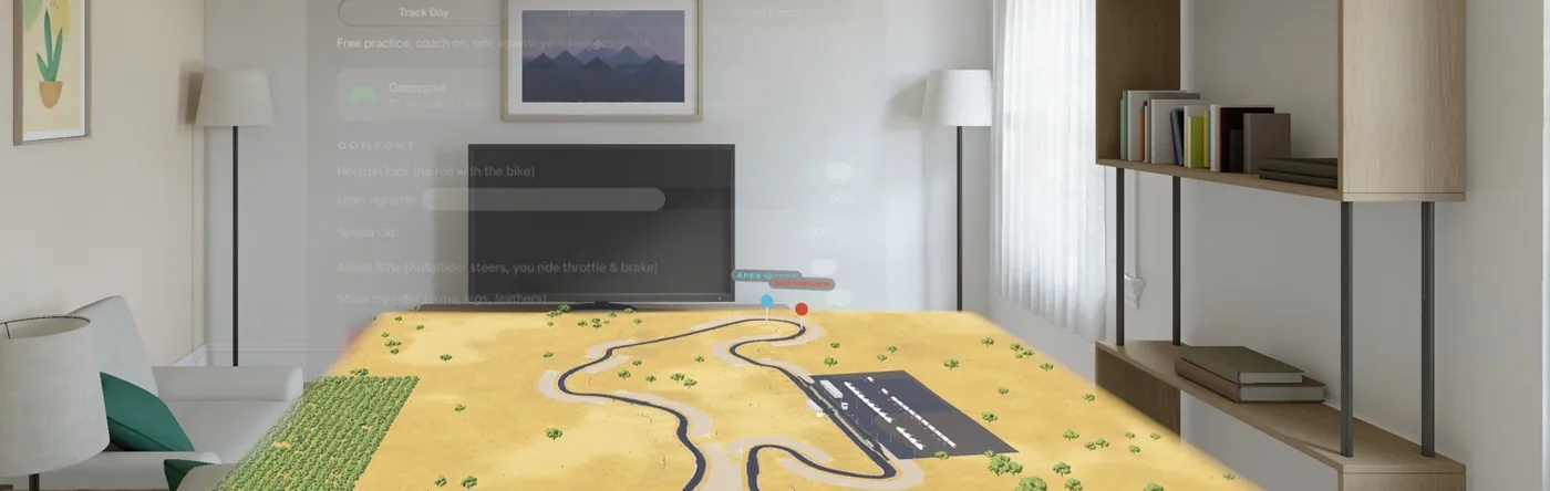Tabletop mode: the circuit as a diorama in a living room